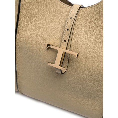 TOD'S BORSA HOBO T TIMELESS IN PELLE MEDIA BEIGE  XBWTSBE0300Q8EC803