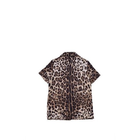 CAMICIA IN TWILL STAMPA LEOPARDO