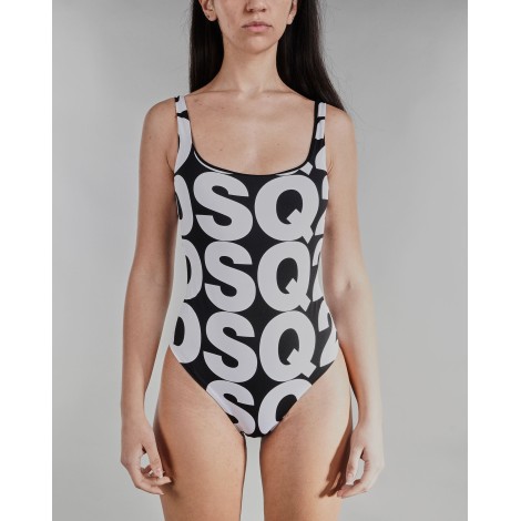 DSQUARED Costume intero stampa maxi logo all over Dsquared