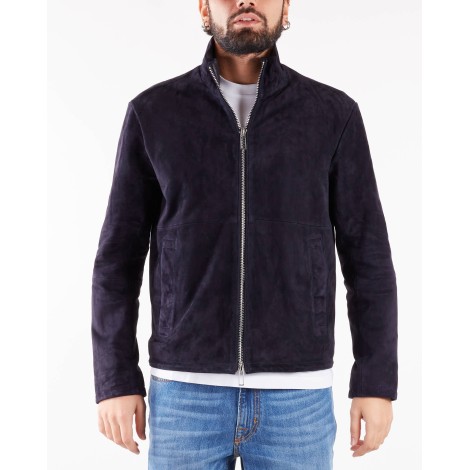 EMPORIO ARMANI Giubbotto full zip in suede di capra Emporio Armani