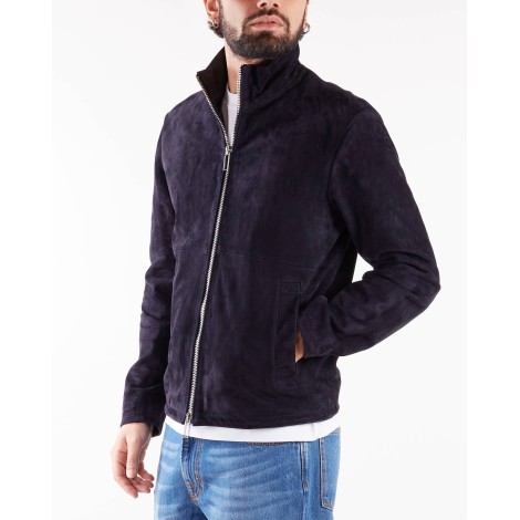 EMPORIO ARMANI Giubbotto full zip in suede di capra Emporio Armani