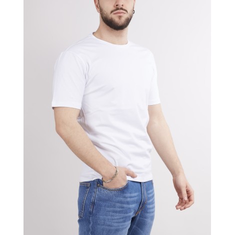 DANIELE ALESSANDRINI T-shirt basic con logo sulla spalla Daniele Alessandrini