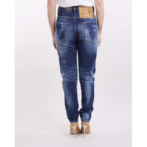 DSQUARED Jeans Dark Ripped Blue Wash Skinny Dan Dsquared