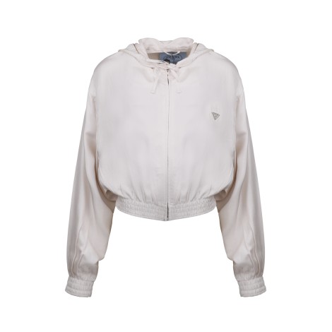 Prada Hooded Silk Bomber 44