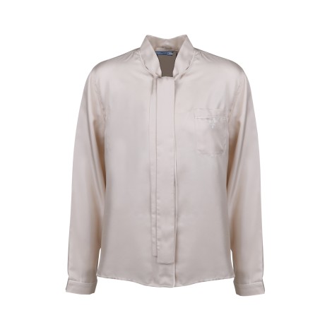 Prada Bow Silk Shirt 42