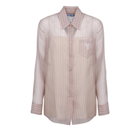 Prada Semi-Transparent Striped Silk Shirt 40