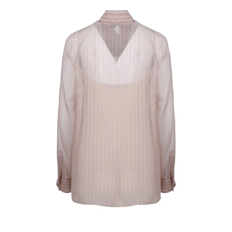 Prada Semi-Transparent Striped Silk Shirt 40