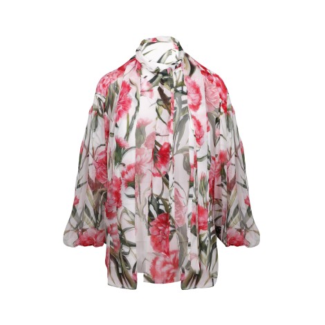 Dolce & Gabbana 'Carnations' Print Chiffon Shirt 40