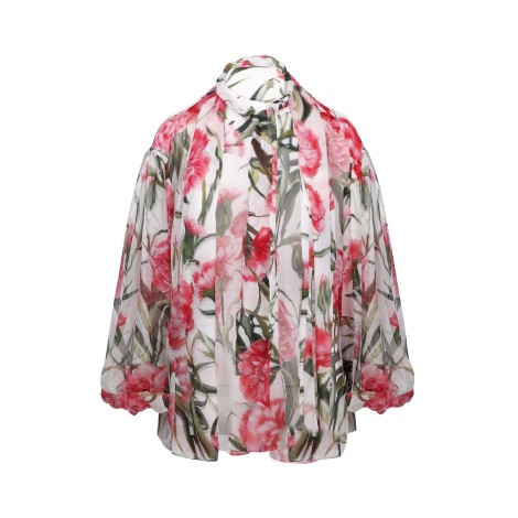 Dolce & Gabbana 'Carnations' Print Chiffon Shirt 40