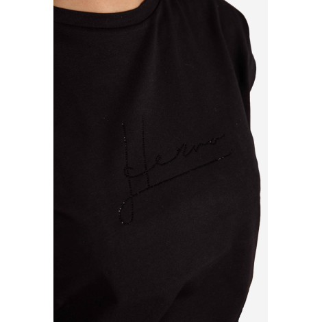 HERNO T-Shirt in Interlock jersey con strass