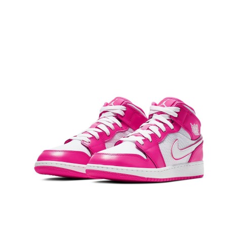 Jordan 1 Mid Hyper Pink White (GS)