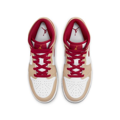 Jordan 1 Mid Light Cardinal Curry (GS)