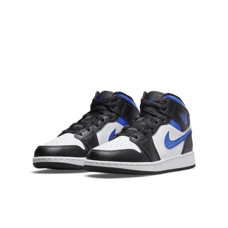 Jordan 1 Mid White Black Racer Blue (GS)