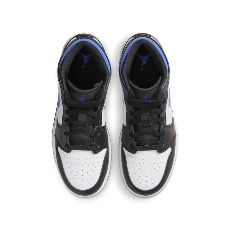 Jordan 1 Mid White Black Racer Blue (GS)