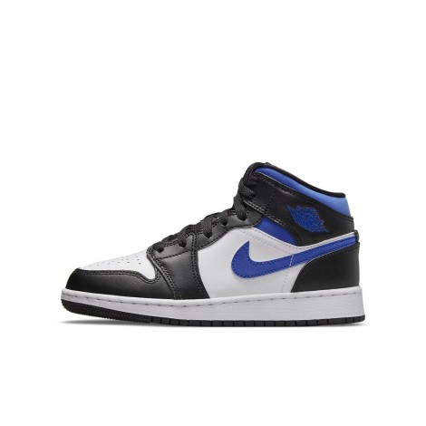 Jordan 1 Mid White Black Racer Blue (GS)