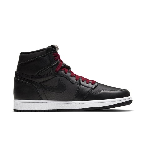 Jordan 1 Retro High Black Satin Gym Red