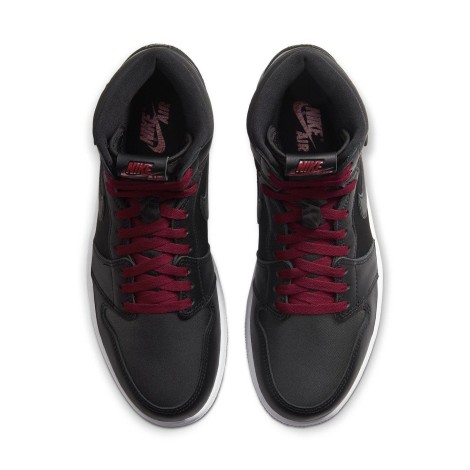 Jordan 1 Retro High Black Satin Gym Red