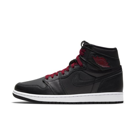 Jordan 1 Retro High Black Satin Gym Red