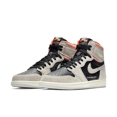 Jordan 1 Retro High Neutral Grey Hyper Crimson