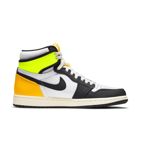 Jordan 1 Retro High White Black Volt University Gold