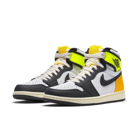 Jordan 1 Retro High White Black Volt University Gold