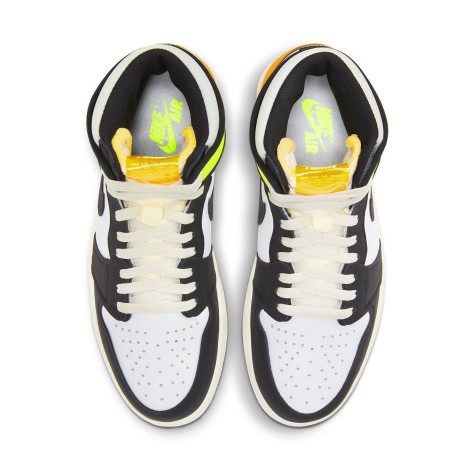 Jordan 1 Retro High White Black Volt University Gold