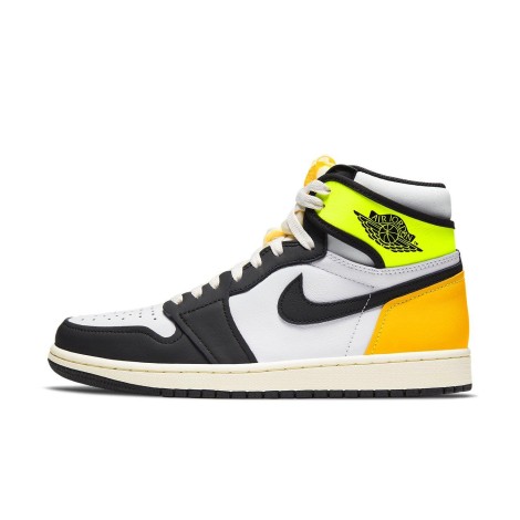 Jordan 1 Retro High White Black Volt University Gold