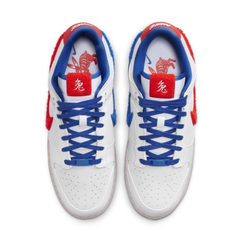 Nike Dunk Low Retro PRM Year of the Rabbit White Crimson Varsity Royal