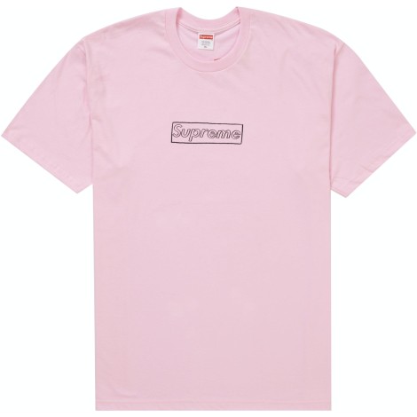 Supreme KAWS Chalk Logo Tee Light Pink