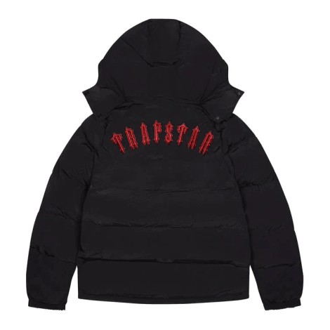 Trapstar Irongate Detachable Hooded Puffer Jacket Black/Infrared