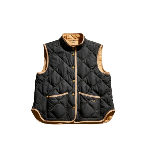 FAY GILET TRAPUNTATO NERO NAW20463060UXF2626