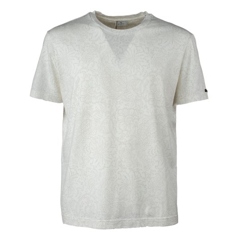 T-shirt bianca con fantasia beige