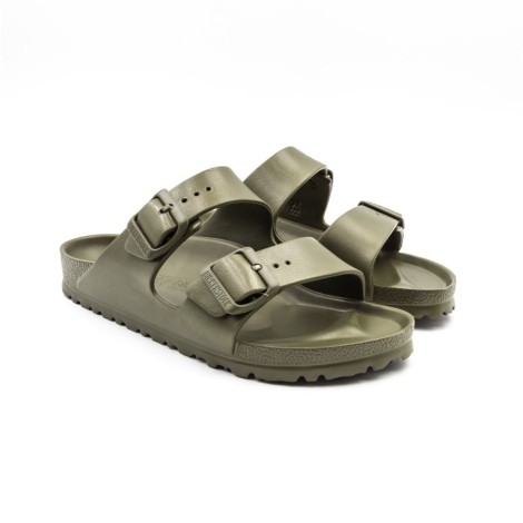 Ciabatta Donna Khaki BIRKENSTOCK Pelle