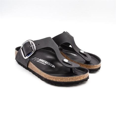 Ciabatta Donna BUCKLE BLACK BIRKENSTOCK Pelle