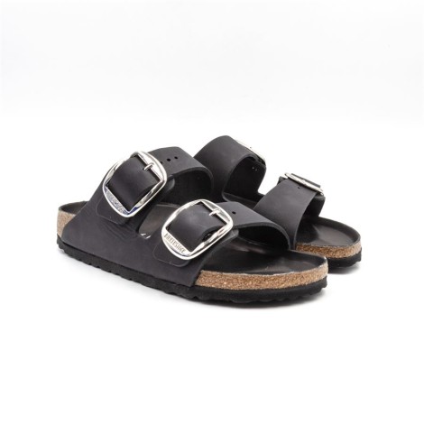 Ciabatta Donna BUCKLE BLACK BIRKENSTOCK Pelle