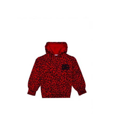 FELPA CON ZIP IN JERSEY STAMPA LEOPARDO