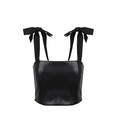 Alice Olivia 'Cassidy' Vegan Leather Crop Top 8