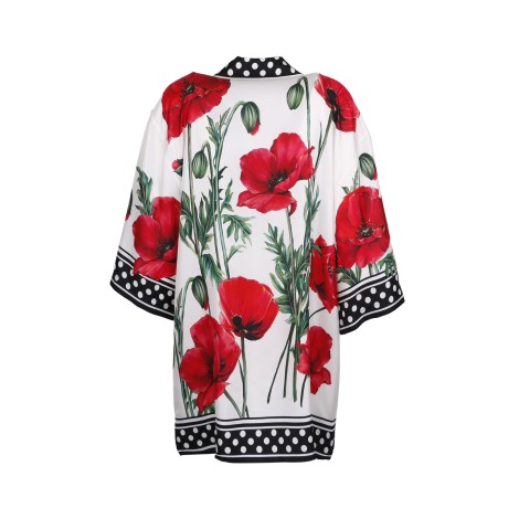 Dolce & Gabbana 'Poppy' Print Silk Shirt 42