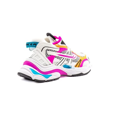 Sneakers Donna FUXIA/WHITE/TURQUOISE ASH Pelle