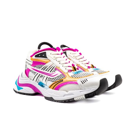 Sneakers Donna FUXIA/WHITE/TURQUOISE ASH Pelle