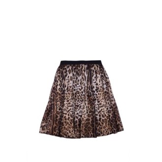 GONNA MIDI IN CHIFFON STAMPA LEOPARDO