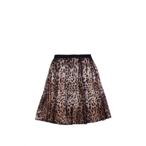 GONNA MIDI IN CHIFFON STAMPA LEOPARDO