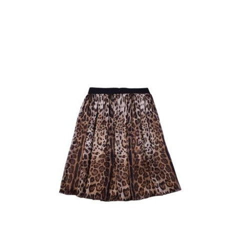 GONNA MIDI IN CHIFFON STAMPA LEOPARDO