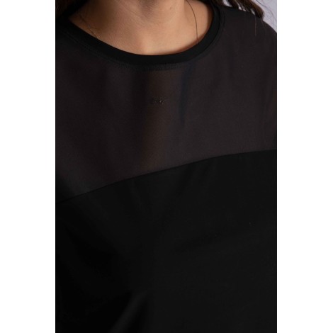 HERNO T- shirt in light scuba e stretch tulle