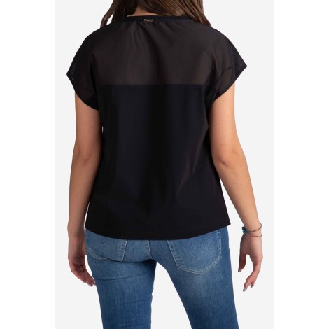 HERNO T- shirt in light scuba e stretch tulle