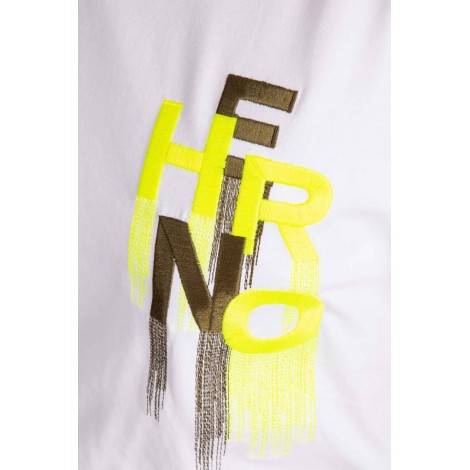 HERNO T-shirt in interlook jersey con ricamo