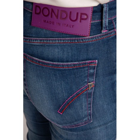 DONDUP Denim Pantalone Iris con filo colorato