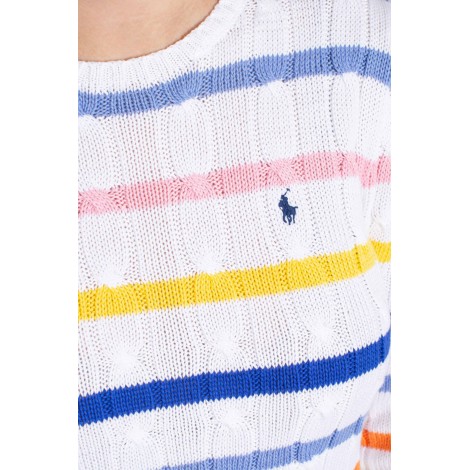 POLO RALPH LAUREN Maglia a righe in cotone a trecce