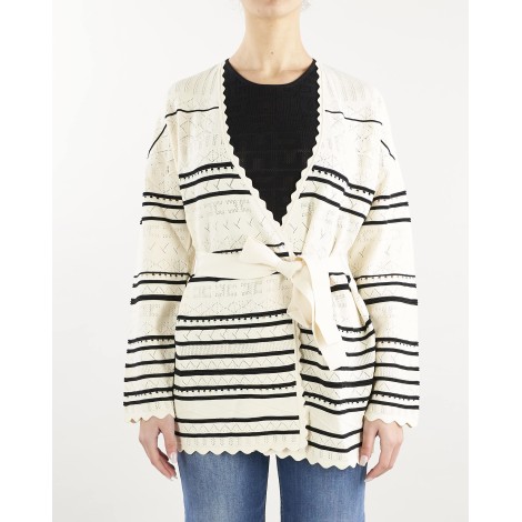 ELISABETTA FRANCHI Cardigan morbido crochet Elisabetta Franchi