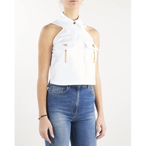 ELISABETTA FRANCHI Camicia cropped smanicata dalla linea boxy Elisabetta Franchi